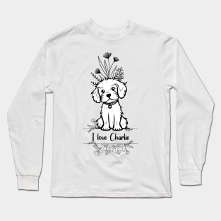 I Love Charley-Floral Long Sleeve T-Shirt